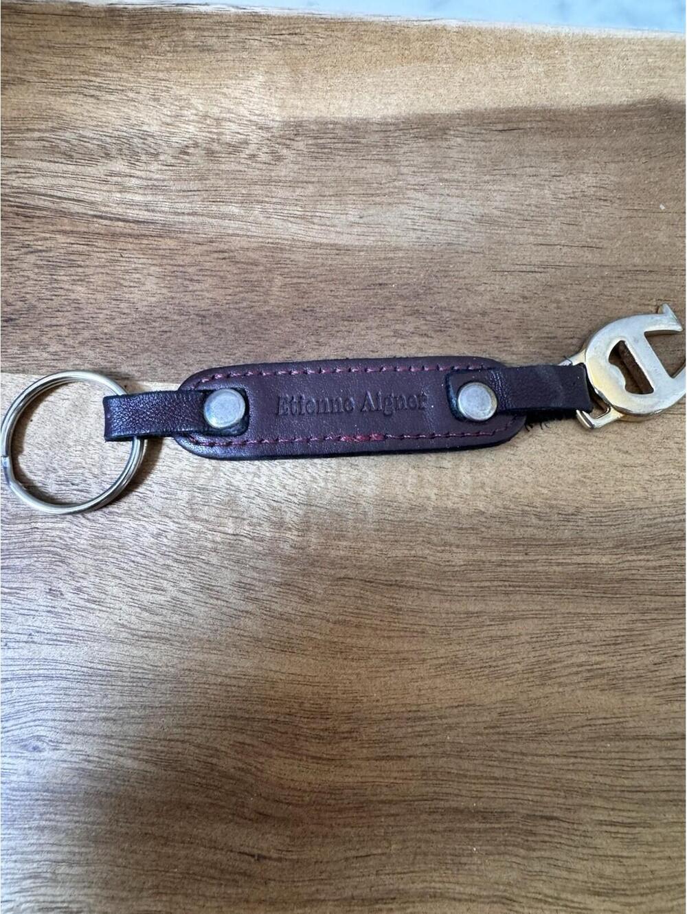 Vintage Etienne Aigner Brown Leather Keychain Key-fob Holder